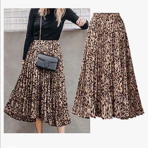 MIDI long leopard skirt
